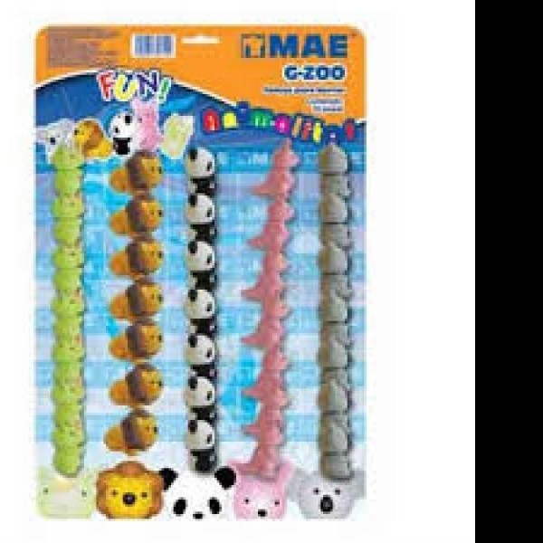 GOMA FIGURAS ANIMALES ZOO MAE BOLSA C1 PZA
